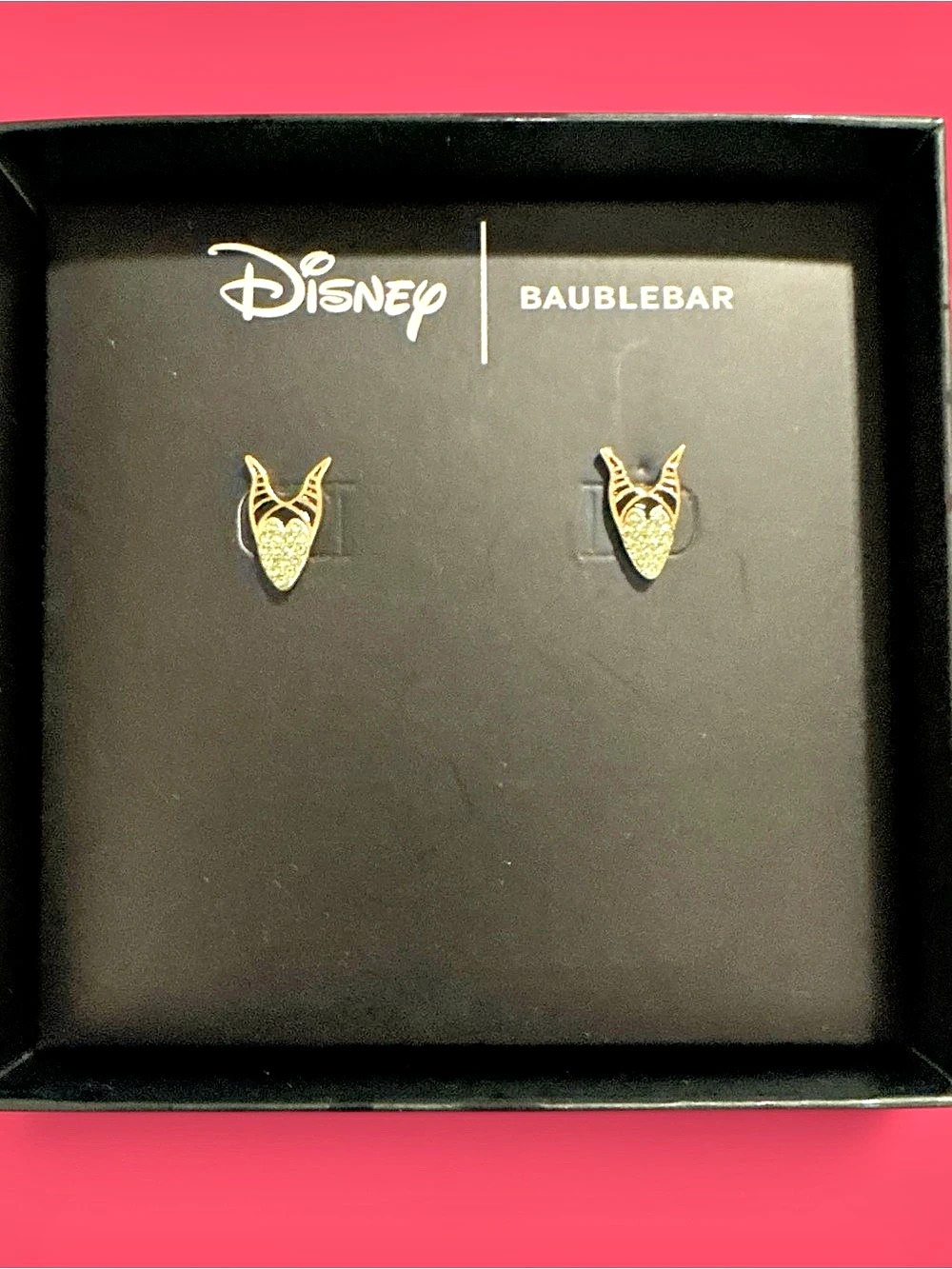 Disney BaubleBar Maleficent Stud Earrings in Gold NEW!